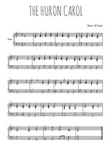Téléchargez l'arrangement pour piano de la partition de The Huron carol en PDF